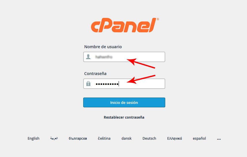 Acceder a Cpanel